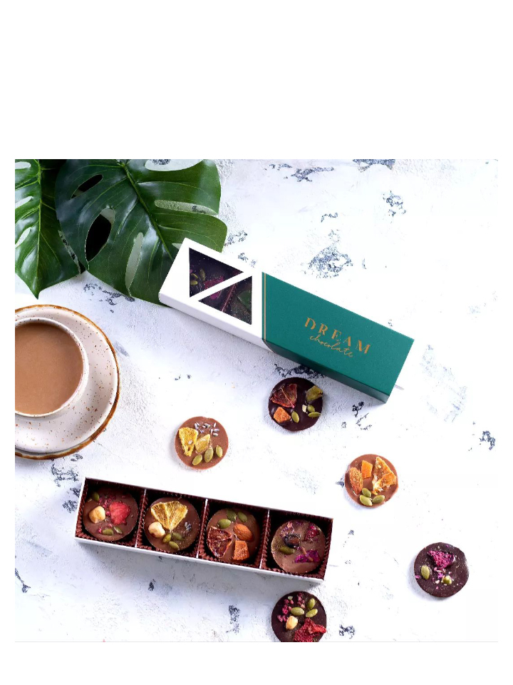 Dream Dark Chocolate Mendiants With Nuts and Dried Fruits 100g